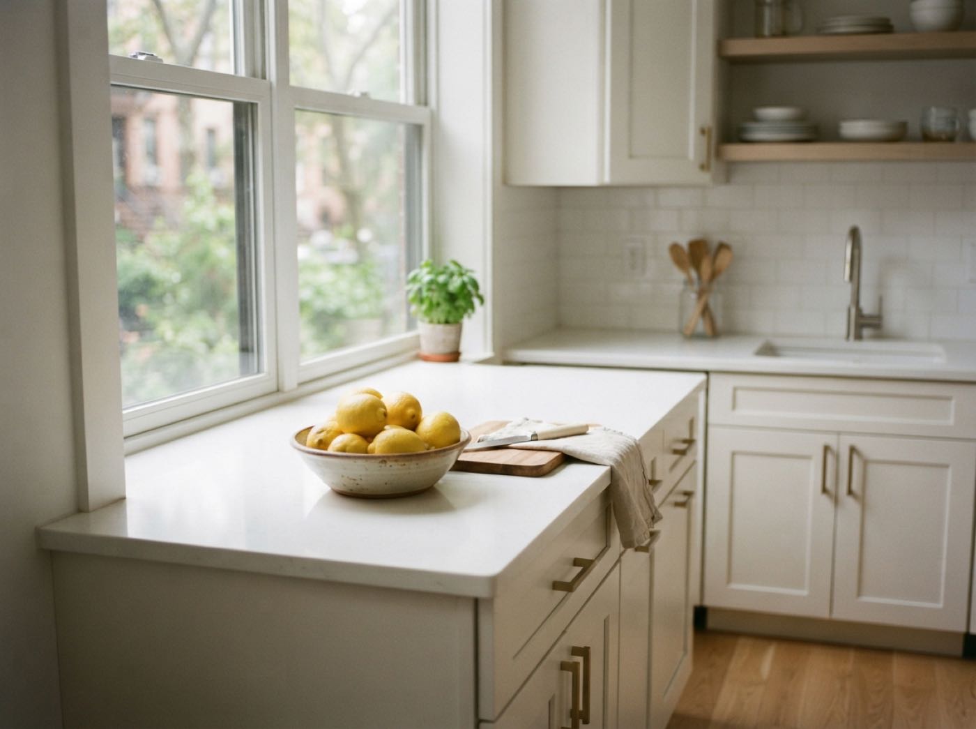 A spotless apartment kitchen